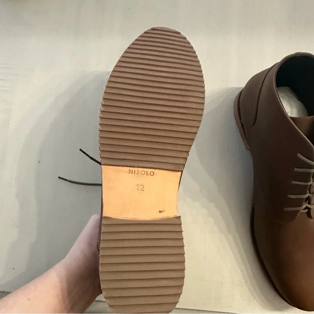 Nisolo Men's Everyday Chukka Lace-Up Boots in Brown Leather Sz 12 NIB